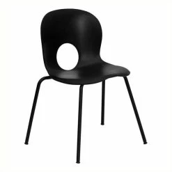 Buy ???? Bowery Hill Designer Plastic Stacking Chair In Black ????