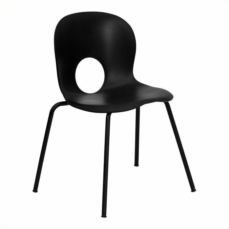 Buy ???? Bowery Hill Designer Plastic Stacking Chair In Black ???? 1 Buy ???? Bowery Hill Designer Plastic Stacking Chair In Black ????