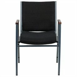Alternative view of Best Sale ???? Bowery Hill Upholstered Stacking Chair In Black ✨