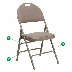 Best reviews of ???? Bowery Hill Metal Folding Chair In Beige ????
