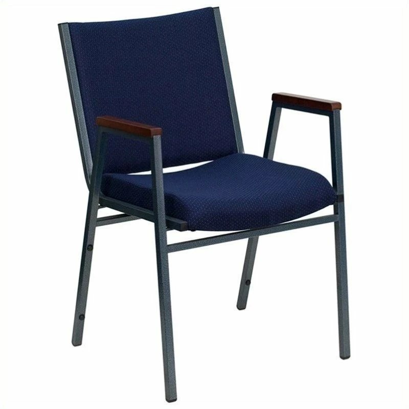 Budget ???? Bowery Hill Upholstered Stacking Chair In Navy ???? 1 Budget ???? Bowery Hill Upholstered Stacking Chair In Navy ????