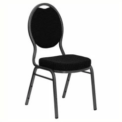 Best Pirce ❤️ Bowery Hill Teardrop Back Stacking Chair With In Black ????