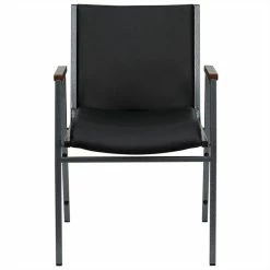 Alternative view of Wholesale ❤️ Bowery Hill Upholstered Stacking Chair In Black Vinyl ????
