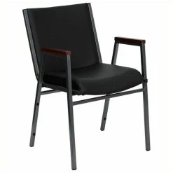 Wholesale ❤️ Bowery Hill Upholstered Stacking Chair In Black Vinyl ????