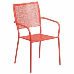 Best Pirce ???? Bowery Hill Steel Patio Chair In Coral ????