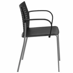 Alternative view of Best Sale ✔️ Bowery Hill Plastic Stacking Chair In Black ????