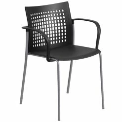 Best Sale ✔️ Bowery Hill Plastic Stacking Chair In Black ????