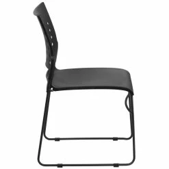 Alternative view of Best Pirce ???? Bowery Hill Plastic Stacking Chair In Black ✔️