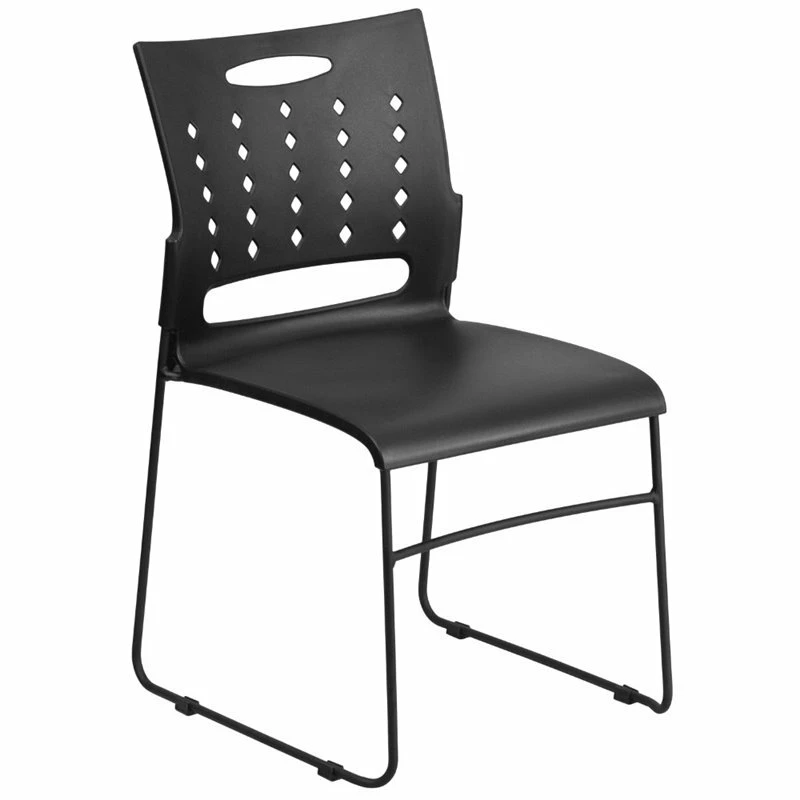 Best Pirce ???? Bowery Hill Plastic Stacking Chair In Black ✔️ 1 Best Pirce ???? Bowery Hill Plastic Stacking Chair In Black ✔️