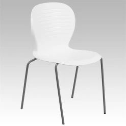 Wholesale ???? Bowery Hill Plastic Stacking Chair In White ✨