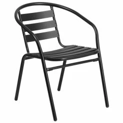 Wholesale ???? Bowery Hill Metal Stacking Patio Chair In Black ❤️