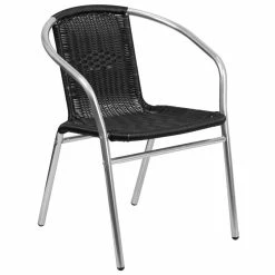 Best deal ???? Bowery Hill Aluminum And Rattan Stacking Patio Chair In Black ????