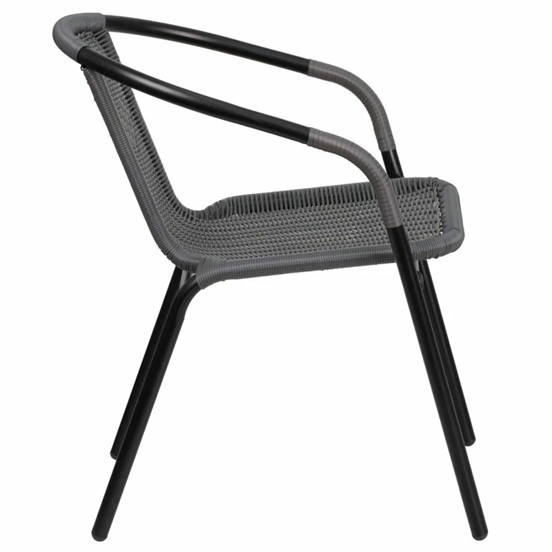 Deals ???? Bowery Hill Rattan Stacking Patio Chair In Black And Gray ???? 2 Deals ???? Bowery Hill Rattan Stacking Patio Chair In Black And Gray ???? - Image 2