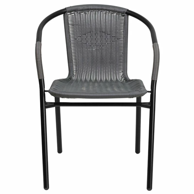 Deals ???? Bowery Hill Rattan Stacking Patio Chair In Black And Gray ???? 4 Deals ???? Bowery Hill Rattan Stacking Patio Chair In Black And Gray ???? - Image 4