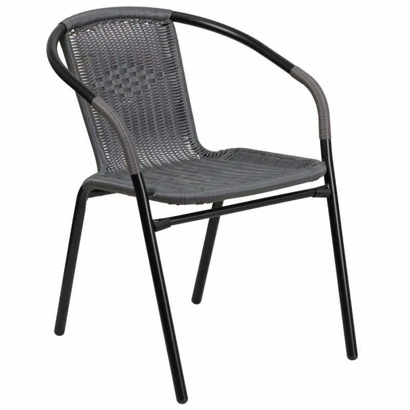 Deals ???? Bowery Hill Rattan Stacking Patio Chair In Black And Gray ???? 1 Deals ???? Bowery Hill Rattan Stacking Patio Chair In Black And Gray ????