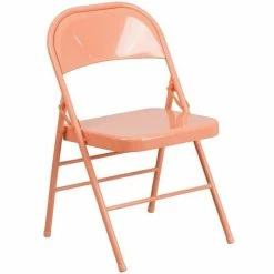 Top 10 ???? Bowery Hill Metal Folding Chair In Coral ❤️