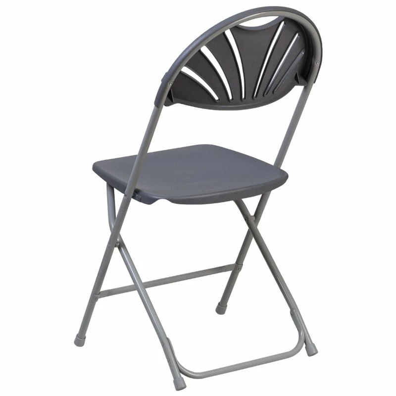 Promo ???? Bowery Hill Plastic Fan Back Folding Chair In Charcoal ???? 3 Promo ???? Bowery Hill Plastic Fan Back Folding Chair In Charcoal ???? - Image 3