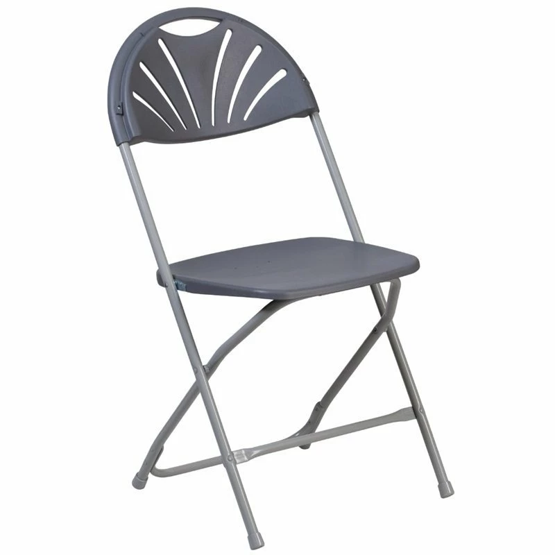 Promo ???? Bowery Hill Plastic Fan Back Folding Chair In Charcoal ???? 1 Promo ???? Bowery Hill Plastic Fan Back Folding Chair In Charcoal ????