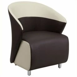 Brand new ???? Scranton & Co Reception Chair With Beige Detailing In Dark Brown ❤️
