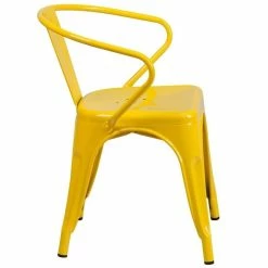 Wholesale ???? Scranton & Co Metal Dining Arm Chair In Yellow ???? -Flash Furniture Shop 1825414 2 L