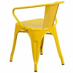 Wholesale ???? Scranton & Co Metal Dining Arm Chair In Yellow ???? -Flash Furniture Shop 1825414 3 L
