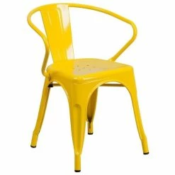 Wholesale ???? Scranton & Co Metal Dining Arm Chair In Yellow ????