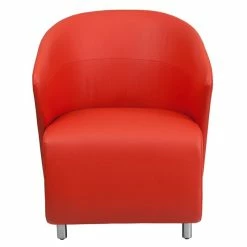 Best Sale ✔️ Scranton & Co Leather Reception Chair In Red ???? -Flash Furniture Shop 1825595 3 L