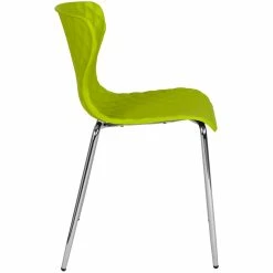 Brand new ???? Flash Furniture Lowell Plastic Dining Side Chair In Citrus Green ⭐ -Flash Furniture Shop 1868973 2 L