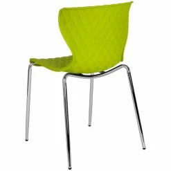 Brand new ???? Flash Furniture Lowell Plastic Dining Side Chair In Citrus Green ⭐ -Flash Furniture Shop 1868973 3 L