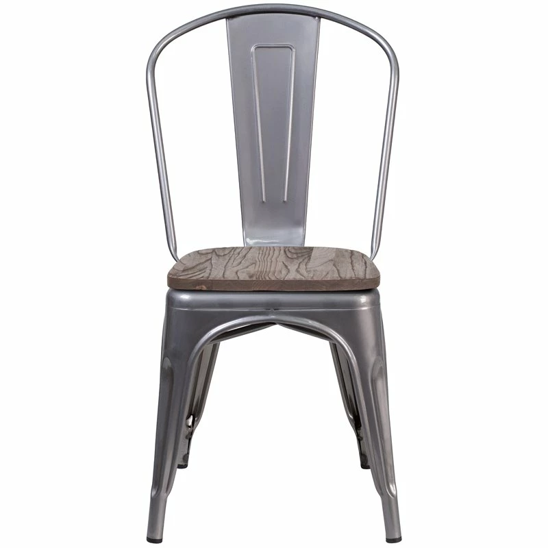 Deals ???? Flash Furniture Metal Stackable Dining Side Chair In Gray ???? 2 Deals ???? Flash Furniture Metal Stackable Dining Side Chair In Gray ???? - Image 2