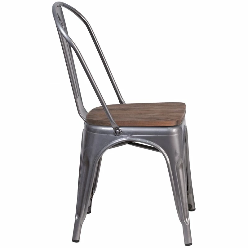 Deals ???? Flash Furniture Metal Stackable Dining Side Chair In Gray ???? 3 Deals ???? Flash Furniture Metal Stackable Dining Side Chair In Gray ???? - Image 3