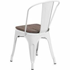 Best Pirce ???? Flash Furniture Metal Stackable Dining Side Chair In White ???? -Flash Furniture Shop 1869711 3 L