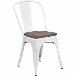 Best Pirce ???? Flash Furniture Metal Stackable Dining Side Chair In White ????