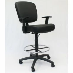 Wholesale ???? Boss Office Products Boss Office Tough To Task Faux Leather Swivel Drafting Stool In Black ????