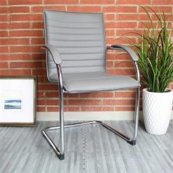 Alternative view of New ???? Boss Office Products Boss Office Faux Leather Office Chair In Gray (Set Of 2) ✨