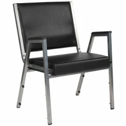 Discount ???? Flash Furniture Hercules Faux Leather Bariatric Arm Chair In Black And Silver ⭐