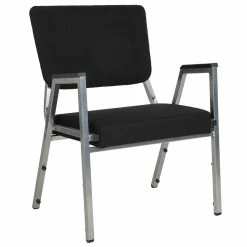 Brand new ???? Flash Furniture Hercules Bariatric Reception Arm Chair In Black And Silver ????