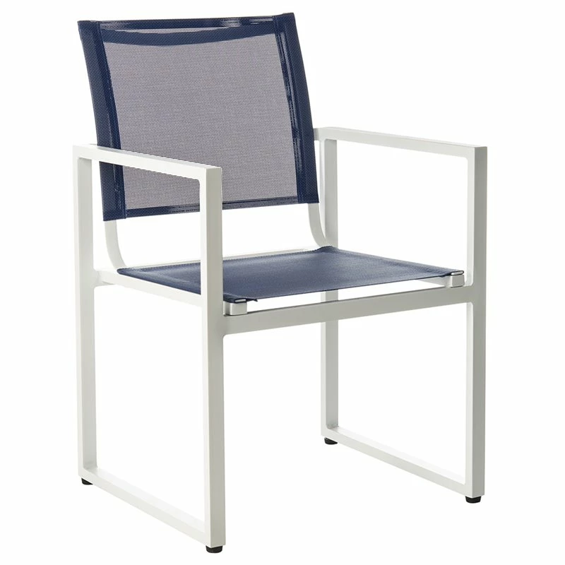 Wholesale ???? Safavieh Neval Stackable Patio Chair In Navy And White (Set Of 2) ???? 4 Wholesale ???? Safavieh Neval Stackable Patio Chair In Navy And White (Set Of 2) ???? - Image 4