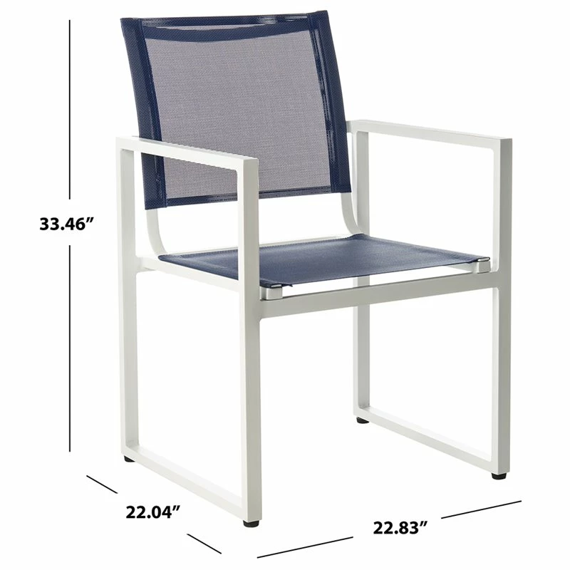 Wholesale ???? Safavieh Neval Stackable Patio Chair In Navy And White (Set Of 2) ???? 10 Wholesale ???? Safavieh Neval Stackable Patio Chair In Navy And White (Set Of 2) ???? - Image 10