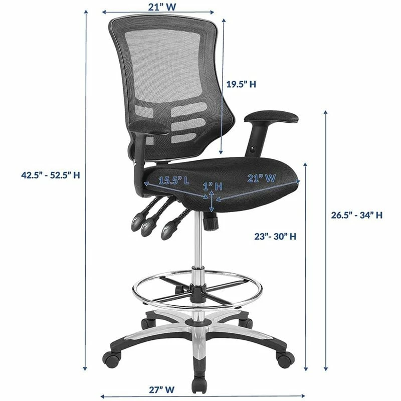 Cheap ???? Modway Calibrate Mesh Adjustable Swivel Drafting Stool In Black ⌛ 5 Cheap ???? Modway Calibrate Mesh Adjustable Swivel Drafting Stool In Black ⌛ - Image 5