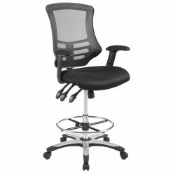 Cheap ???? Modway Calibrate Mesh Adjustable Swivel Drafting Stool In Black ⌛