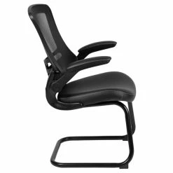Cheapest ???? Flash Furniture Mesh Leather Sled Office Side Chair In Black ???? -Flash Furniture Shop 1969637 2 L