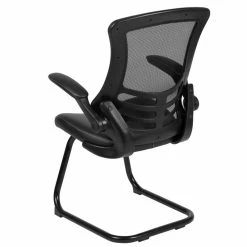 Cheapest ???? Flash Furniture Mesh Leather Sled Office Side Chair In Black ???? -Flash Furniture Shop 1969637 3 L
