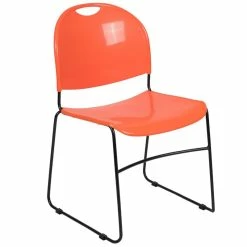 Best reviews of ✔️ Flash Furniture Hercules Plastic Carry Handle Stacking Chair In Orange And Black ⌛