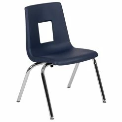Cheapest ???? Flash Furniture Advantage Student Stack School Chair - 16-Inch In Navy ????