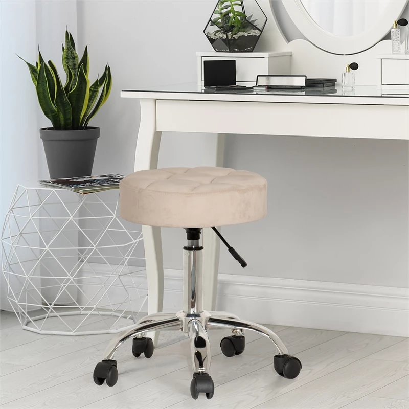 Best Pirce ❤️ Hillsdale Furniture Nora Tufted Adjustable Backless Metal Vanity Stool In Cream ???? 3 Best Pirce ❤️ Hillsdale Furniture Nora Tufted Adjustable Backless Metal Vanity Stool In Cream ???? - Image 3