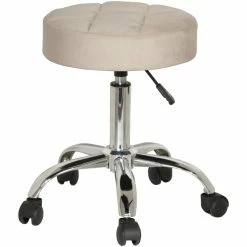 Best Pirce ❤️ Hillsdale Furniture Nora Tufted Adjustable Backless Metal Vanity Stool In Cream ????