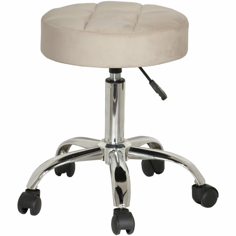 Best Pirce ❤️ Hillsdale Furniture Nora Tufted Adjustable Backless Metal Vanity Stool In Cream ???? 1 Best Pirce ❤️ Hillsdale Furniture Nora Tufted Adjustable Backless Metal Vanity Stool In Cream ????