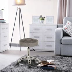 Buy ???? Hillsdale Furniture Nora Tufted Adjustable Backless Metal Vanity Stool In Gray ???? 12 Buy ???? Hillsdale Furniture Nora Tufted Adjustable Backless Metal Vanity Stool In Gray ???? -Flash Furniture Shop 1987219 3 L