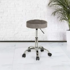 Buy ???? Hillsdale Furniture Nora Tufted Adjustable Backless Metal Vanity Stool In Gray ???? 14 Buy ???? Hillsdale Furniture Nora Tufted Adjustable Backless Metal Vanity Stool In Gray ???? -Flash Furniture Shop 1987219 5 L